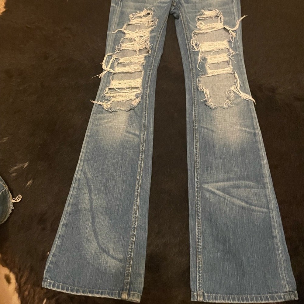 Low rise flare jeans
